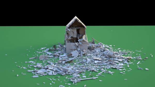 Destroyed Wooden Cottage