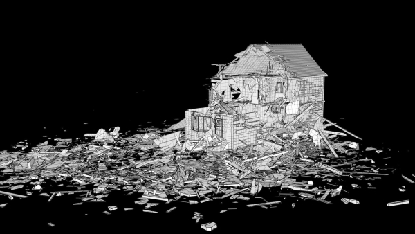 Destroyed Wooden Cottage