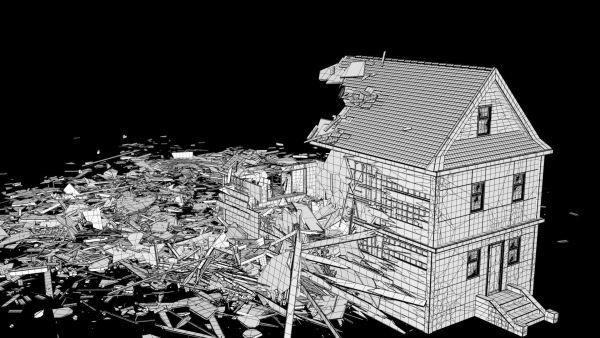Destroyed Wooden Cottage