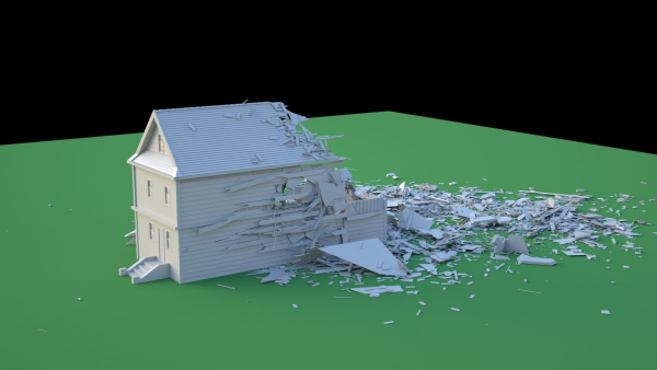 Destroyed Wooden Cottage