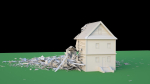 Destroyed Wooden Cottage