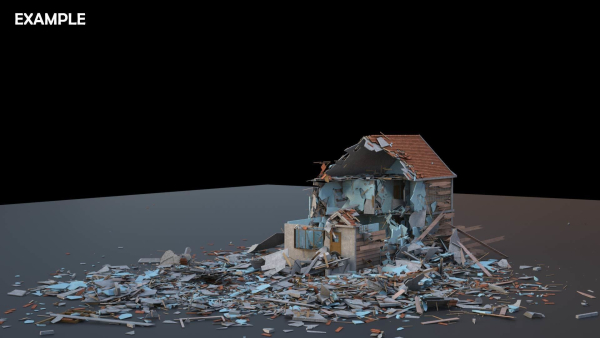 Destroyed Wooden Cottage
