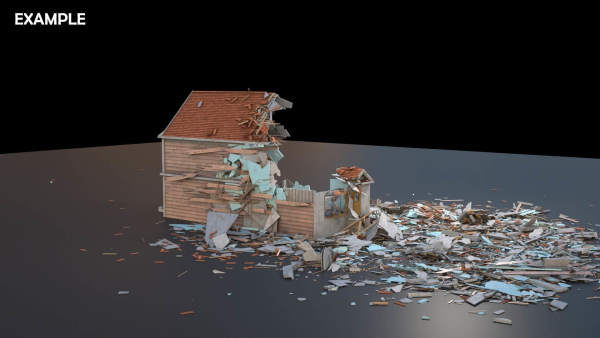 Destroyed Wooden Cottage