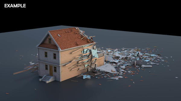 Destroyed Wooden Cottage
