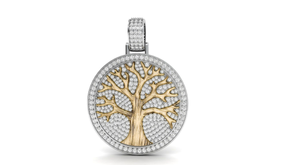 Diamond Tree Medallion  Pendant