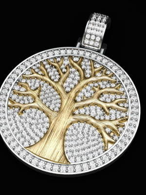 Diamond Tree Medallion  Pendant