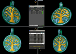 Diamond Tree Medallion  Pendant