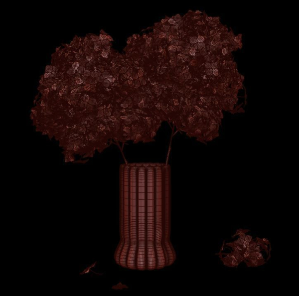 Dry Hydrangea Flowers 3D model Free