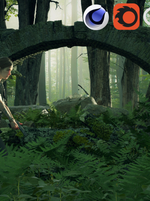 Ellie the last of us 2 - Forest set Cinema4d and Corona 3d model