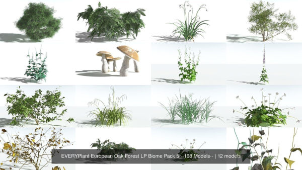 EVERYPlant European Oak Forest LP Biome Pack 5 --168 Models--