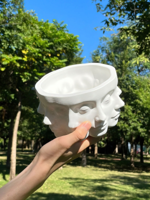 Face planter Pot with drainage - Vase STL file