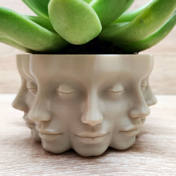Face planter Pot with drainage - Vase STL file