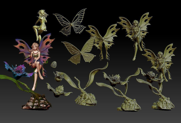 Fairy butterfly on a flower