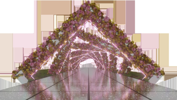 Fairy Glass Walkway decorated with Flowers