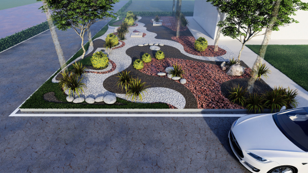 fantasy landscape flower garden 3d Model