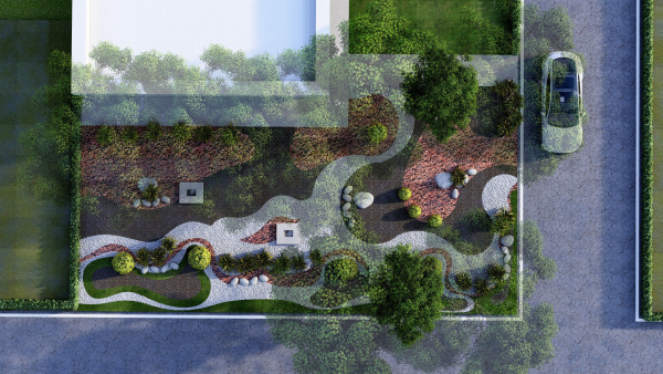 fantasy landscape flower garden 3d Model