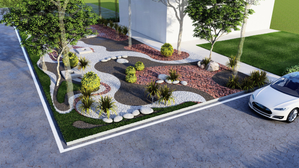 fantasy landscape flower garden 3d Model