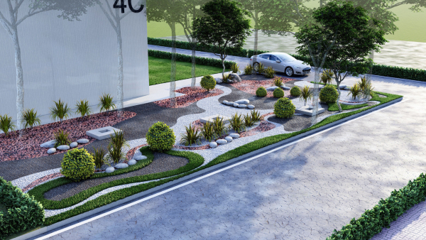 fantasy landscape flower garden 3d Model
