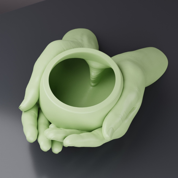 Female Hand - Original and Pot version for planter pot