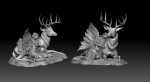 Figura de hada dormida sobre ciervo - Fawna