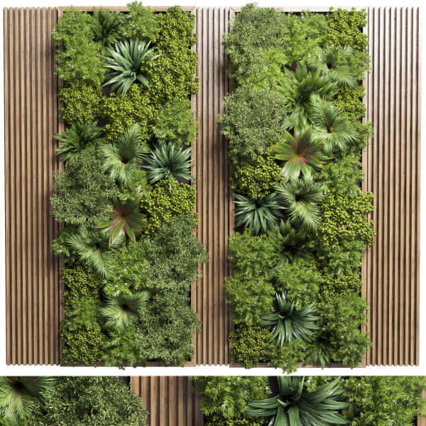Fitowall Wood frame Vertical graden wall decor bax
