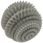 Floors spiral shell made of glass and metal