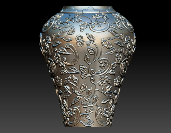 flower and leaf pattern vase