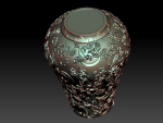 flower and leaf pattern vase