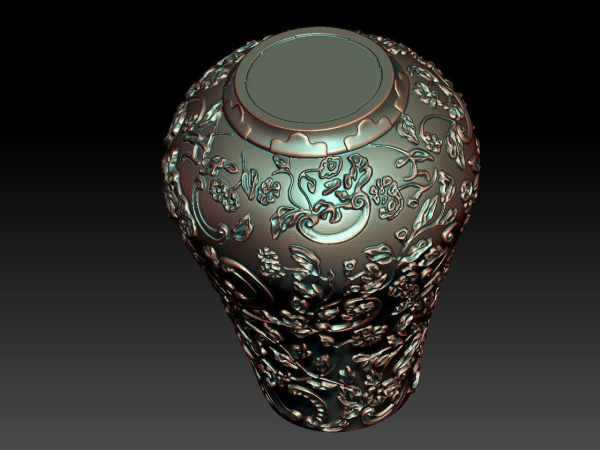 flower and leaf pattern vase
