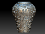 flower and leaf pattern vase