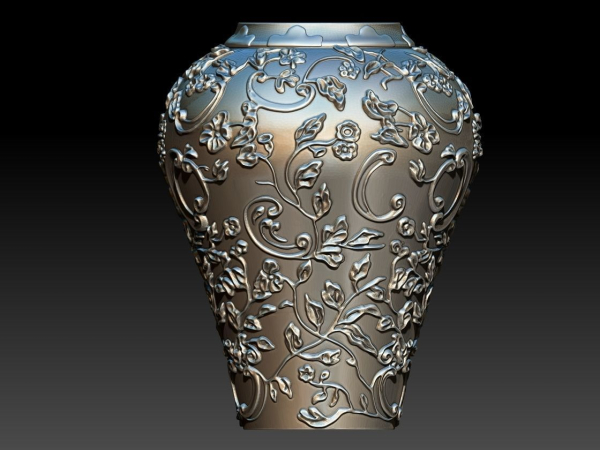 flower and leaf pattern vase
