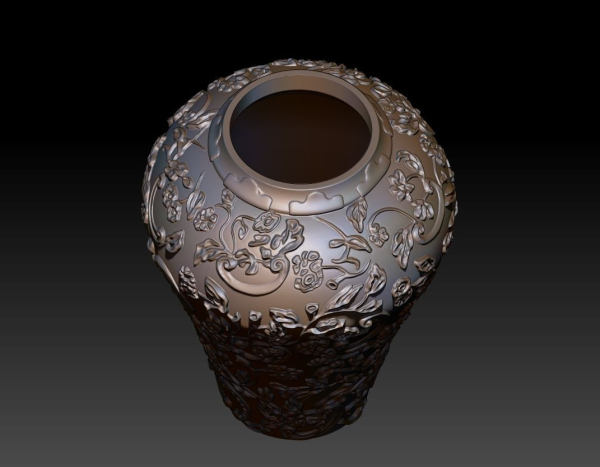flower and leaf pattern vase