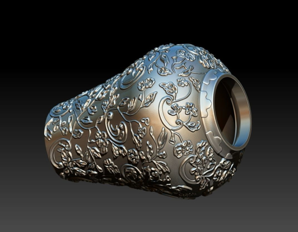 flower and leaf pattern vase