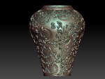 flower and leaf pattern vase