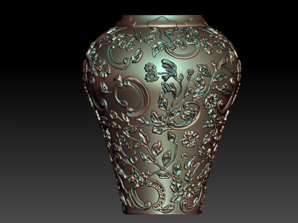 flower and leaf pattern vase