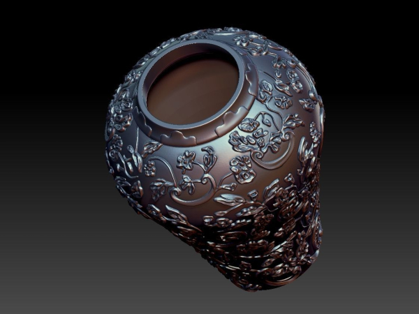flower and leaf pattern vase