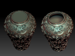 flower and leaf pattern vase