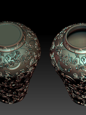 flower and leaf pattern vase