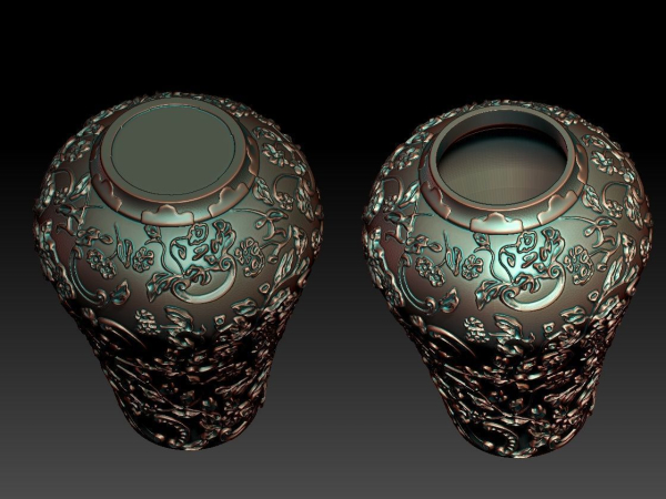 flower and leaf pattern vase