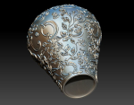 flower and leaf pattern vase