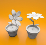Flower in a pot cartoon style  sub-d ready