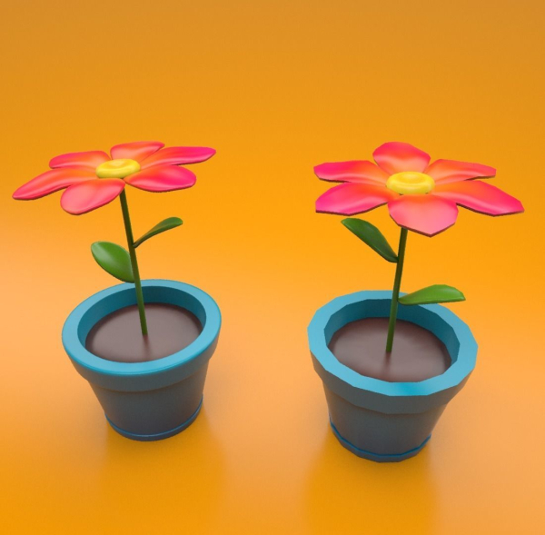 Flower in a pot cartoon style  sub-d ready