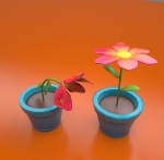 Flower in a pot cartoon style  sub-d ready