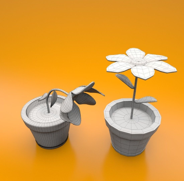 Flower in a pot cartoon style  sub-d ready