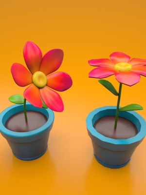 Flower in a pot cartoon style  sub-d ready