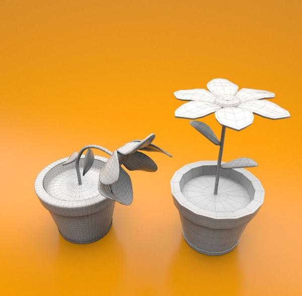 Flower in a pot cartoon style  sub-d ready