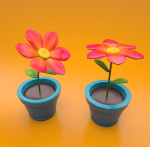 Flower in a pot cartoon style  sub-d ready