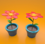 Flower in a pot cartoon style  sub-d ready
