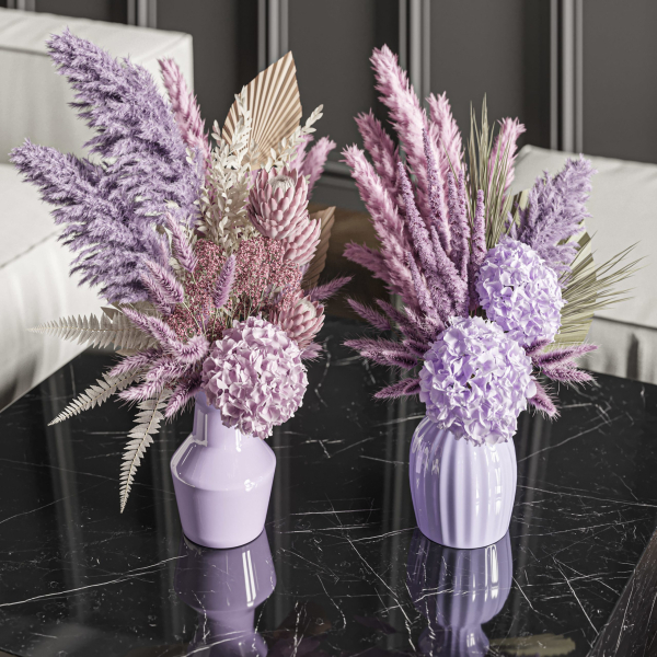Flower Set 019 purple pampas