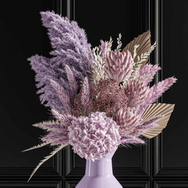 Flower Set 019 purple pampas